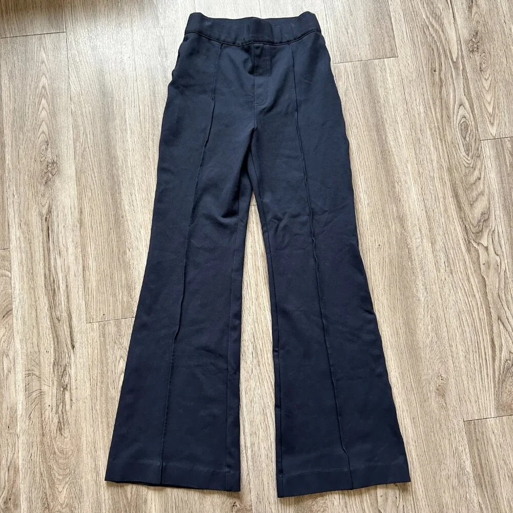 SPANX Supersmooth PerfectFit Ponte Flare Stretch Pant in Navy Blue Size S